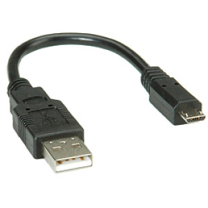 Roline USB2.0 kabel TIP A(M) na Micro B(M), 0.15m, crni   / 11.02.8310